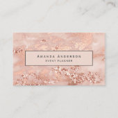 Moderne Roos Gold Marble Visitekaartje (Voorkant)