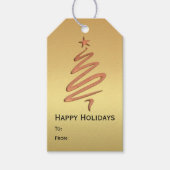 Moderne Roos Gold Metallic Feestdagen - Label Cadeaulabel (Voorkant)