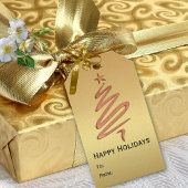 Moderne Roos Gold Metallic Feestdagen - Label Cadeaulabel