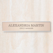 Moderne Roos Gold Metallic Name Functie Titel Deur Deurbordje (Voorkant)