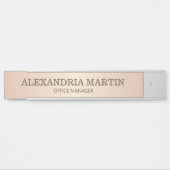 Moderne Roos Gold Metallic Name Functie Titel Deur Deurbordje (Voorkant)