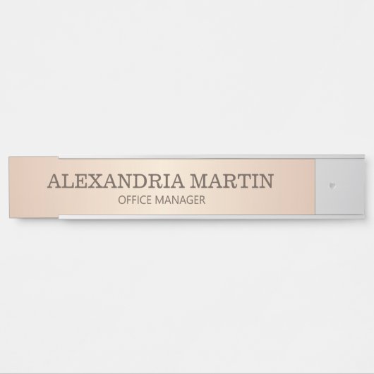 Moderne Roos Gold Metallic Name Functie Titel Deur Deurbordje (Voorkant)