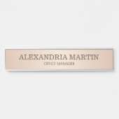 Moderne Roos Gold Metallic Name Functie Titel Deur Deurbordje (Voorkant)