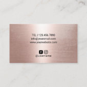 Moderne Roos Gold Metallic Roos Flower Salon Spa Visitekaartje (Achterkant)