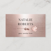 Moderne Roos Gold Metallic Roos Flower Salon Spa Visitekaartje (Voorkant)