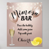 Moderne Roos Gold Mimosa Bar-teken Poster (Voorkant)