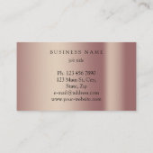 Moderne Roos Gold Minimale zijde Metallic White Visitekaartje (Achterkant)