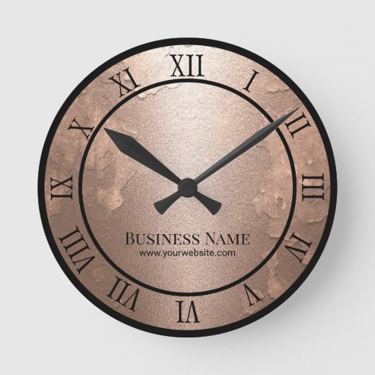 Moderne Roos Gold Moon  Astronomisch  Ronde Klok (Voorkant)