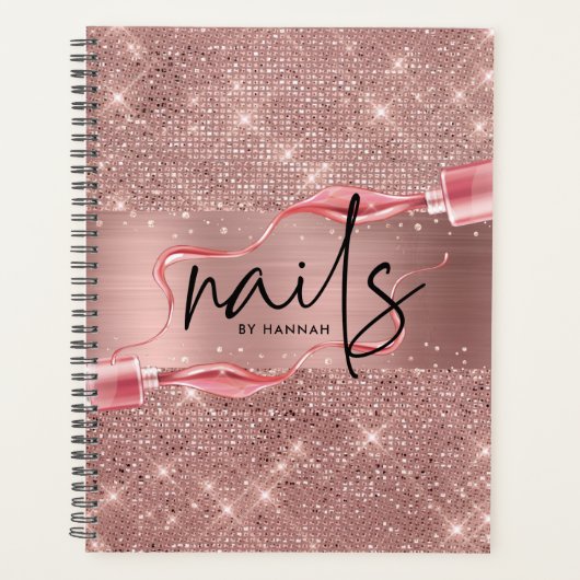 Moderne Roos Gold Nail-technicus — Benoemingboek Planner (Voorkant)