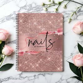 Moderne Roos Gold Nail-technicus — Benoemingboek Planner
