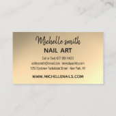 Moderne Roos Gold Nail-technicus floral Visitekaartje (Achterkant)