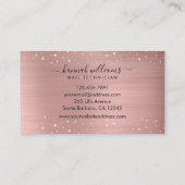 Moderne Roos Gold Nail-technicus Visitekaartje (Achterkant)