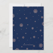 Moderne Roos Gold & Navy Holiday Party Kaart (Achterkant)