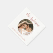 Moderne Roos Gold Persoonlijke foto-bruiloft Servet (Hoek)