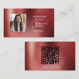 Moderne Roos Gold Photo QR Code Professional Visitekaartje