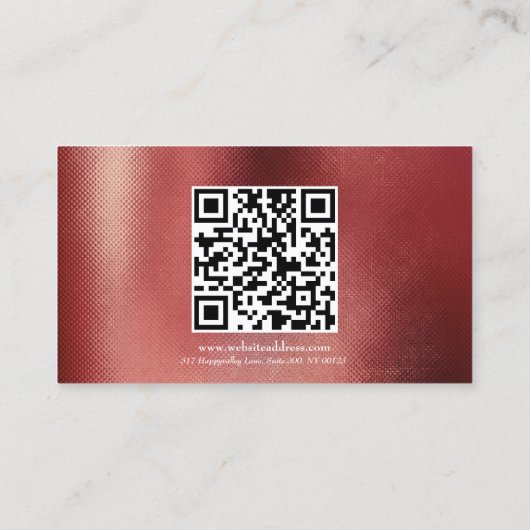 Moderne Roos Gold Photo QR Code Professional Visitekaartje (Achterkant)