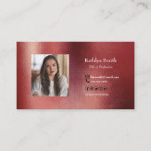 Moderne Roos Gold Photo QR Code Professional Visitekaartje (Voorkant)