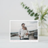 Moderne Roos Gold Photo Wedding Save the Date Uitnodiging Briefkaart (Staand voorkant)