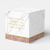 Moderne Roos Gold Pink Glitter Marble xoxo Bedankdoosjes (Achterkant)