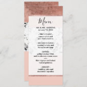 Moderne Roos Gold Pink Marble Color Block Pattern Menu (Voorkant / Achterkant)