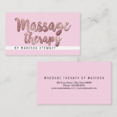 Moderne Roos Gold Pink Simple Massage Therapist Visitekaartje (Voorkant / Achterkant)