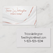 Moderne Roos Gold Ribbon Visitekaartje (Voorkant / Achterkant)