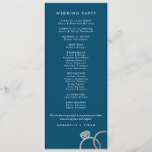 Moderne Roos Gold Rings Custom Wedding Program Programmakaart (Achterkant)