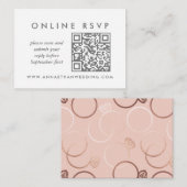 Moderne Roos Gold Rings Wedding Online QR Code RSV Informatiekaartje (Voorkant / Achterkant)