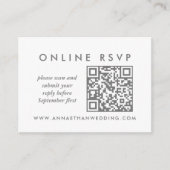 Moderne Roos Gold Rings Wedding Online QR Code RSV Informatiekaartje (Voorkant)