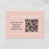 Moderne Roos Gold Rings Wedding Online QR Code RSV Informatiekaartje (Voorkant)