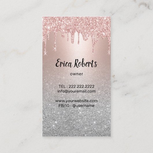 Moderne Roos Gold-schijven voor schoonmaken en ond Visitekaartje (Achterkant)