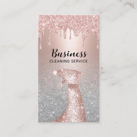 Moderne Roos Gold-schijven voor schoonmaken en ond Visitekaartje (Voorkant)