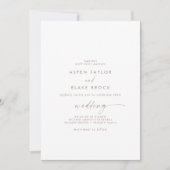 Moderne Roos Gold Script Couple & Parents Wedding Kaart (Voorkant)