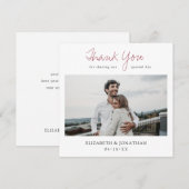 Moderne Roos Gold Script-foto Hartelijk dank voor Bedankkaart (Voorkant / Achterkant)