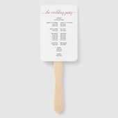 Moderne Roos Gold Script minimal Wedding Program Handwaaier (Achterkant)