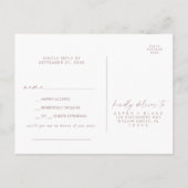 Moderne Roos Gold Script Song Request RSVP Briefka Uitnodiging Briefkaart (Achterkant)