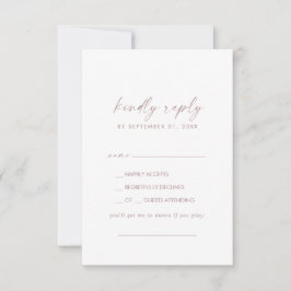 Moderne Roos Gold Script Song Request RSVP-kaart RSVP Kaartje