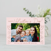 Moderne Roos Gold Script Valentijnsdag Foto Folie Feestdagenkaart (Staand Voorkant)