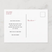 Moderne Roos Gold Script Weddenschap Opslagdatum F Aankondigingskaart (Achterkant)