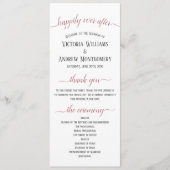 Moderne Roos Gold Script Wedding Ceremony Programmakaart (Voorkant)