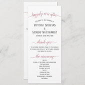 Moderne Roos Gold Script Wedding Ceremony Programmakaart (Voorkant / Achterkant)