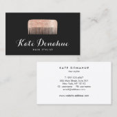 Moderne Roos Gold Sequin Comb Hair Stylist Salon Visitekaartje (Voorkant / Achterkant)