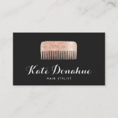 Moderne Roos Gold Sequin Comb Hair Stylist Salon Visitekaartje (Voorkant)