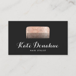 Moderne Roos Gold Sequin Comb Hair Stylist Salon Visitekaartje