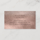 Moderne Roos Gold Shimmer Glitter Abstract Visitekaartje (Achterkant)