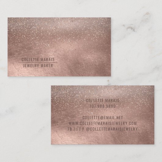 Moderne Roos Gold Shimmer Glitter Abstract Visitekaartje (Voorkant / Achterkant)