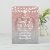 Moderne Roos Gold & Silver Glitter 60e verjaardag Kaart (Staand voorkant)