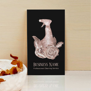 Moderne Roos Gold Spray Bottle & Flowers Visitekaartje