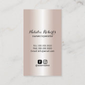Moderne Roos Gold Spray Bottle & Flowers Visitekaartje (Achterkant)
