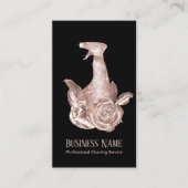 Moderne Roos Gold Spray Bottle & Flowers Visitekaartje (Voorkant)
